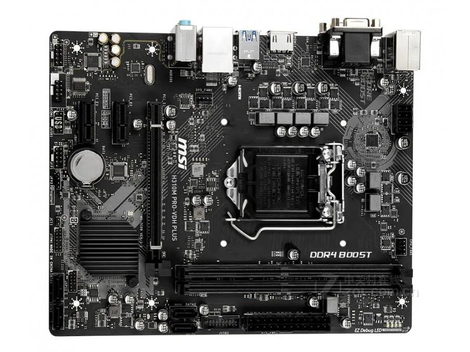 Green Micro ATX motherboard with silver LGA 1151 socket and black DDR4 slots