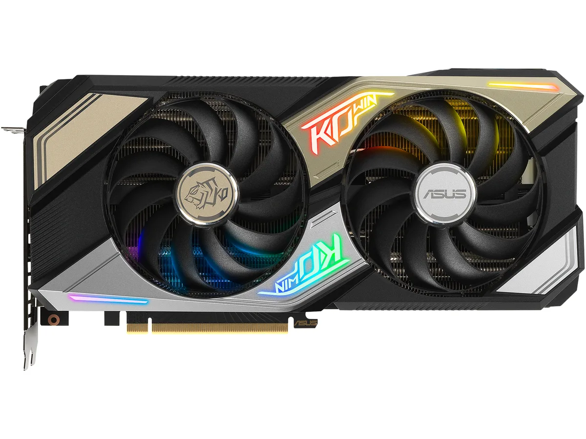 ASUS GeForce RTX 3060 graphics card with dual fans and metal backplate