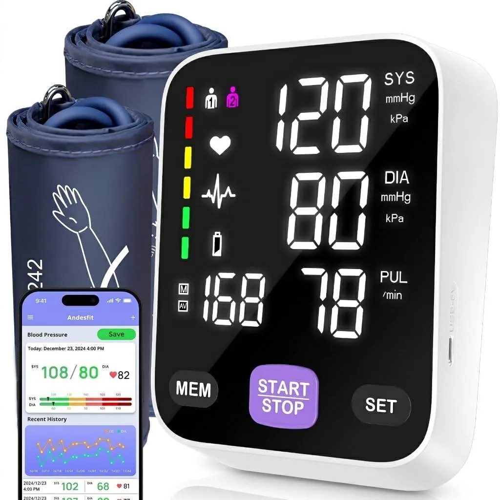 Andesfit A02-SEB blood pressure monitor 17" & 21" cuffs Bluetooth — product photo