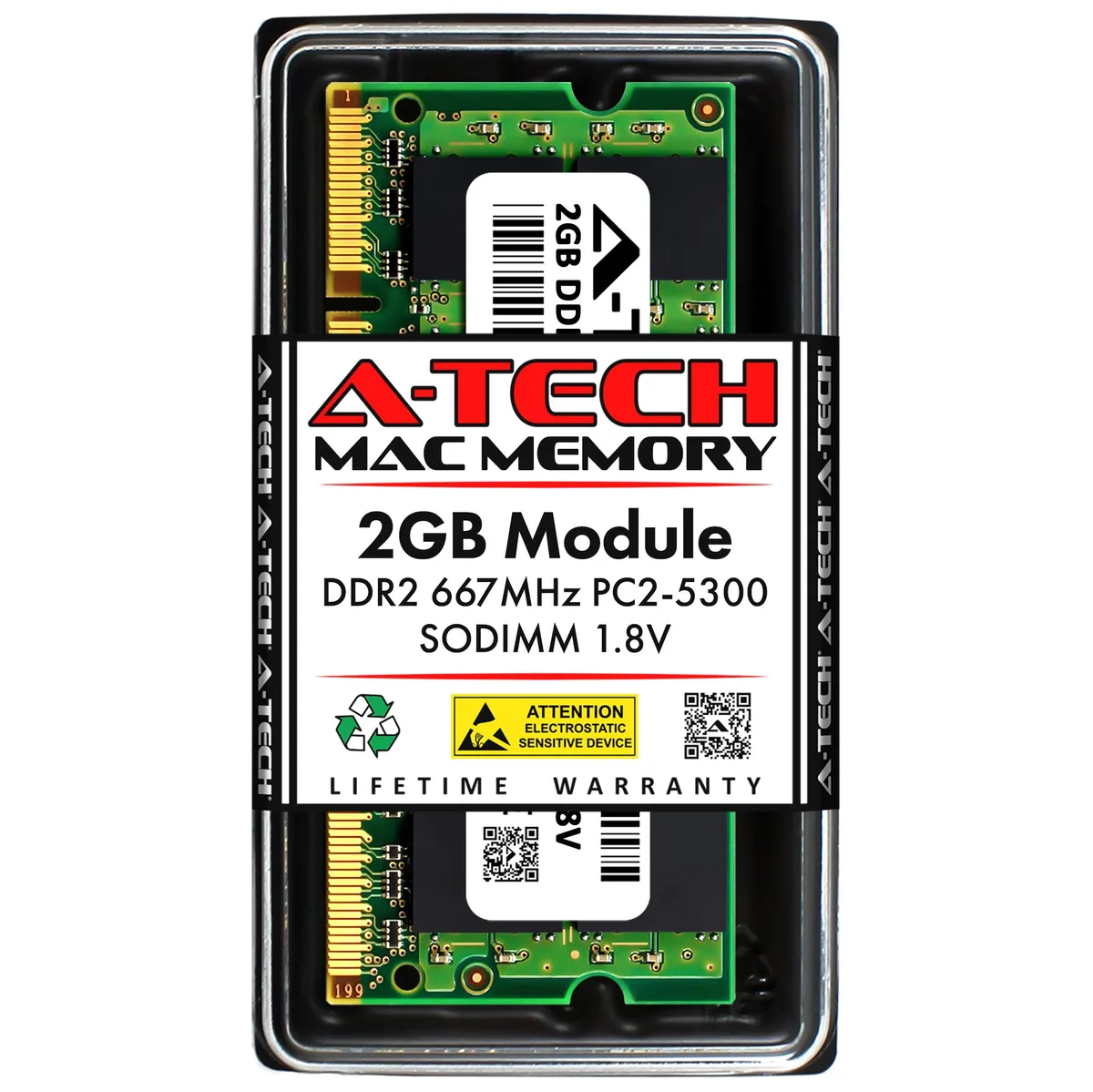 A-Tech A-Tech 2GB DDR2 667 PC2-5300 SODIMM 200-Pin Mac memory upgrade — produktbild