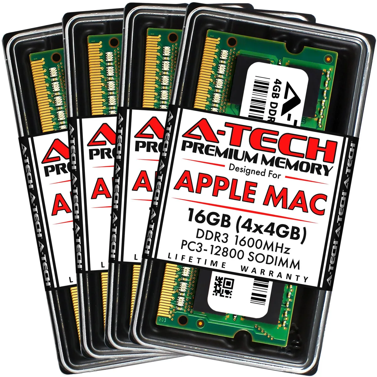 A-Tech A-Tech 16GB (4x4GB) DDR3 1600MHz SODIMM 204-Pin Memory Upgrade — produktbilde