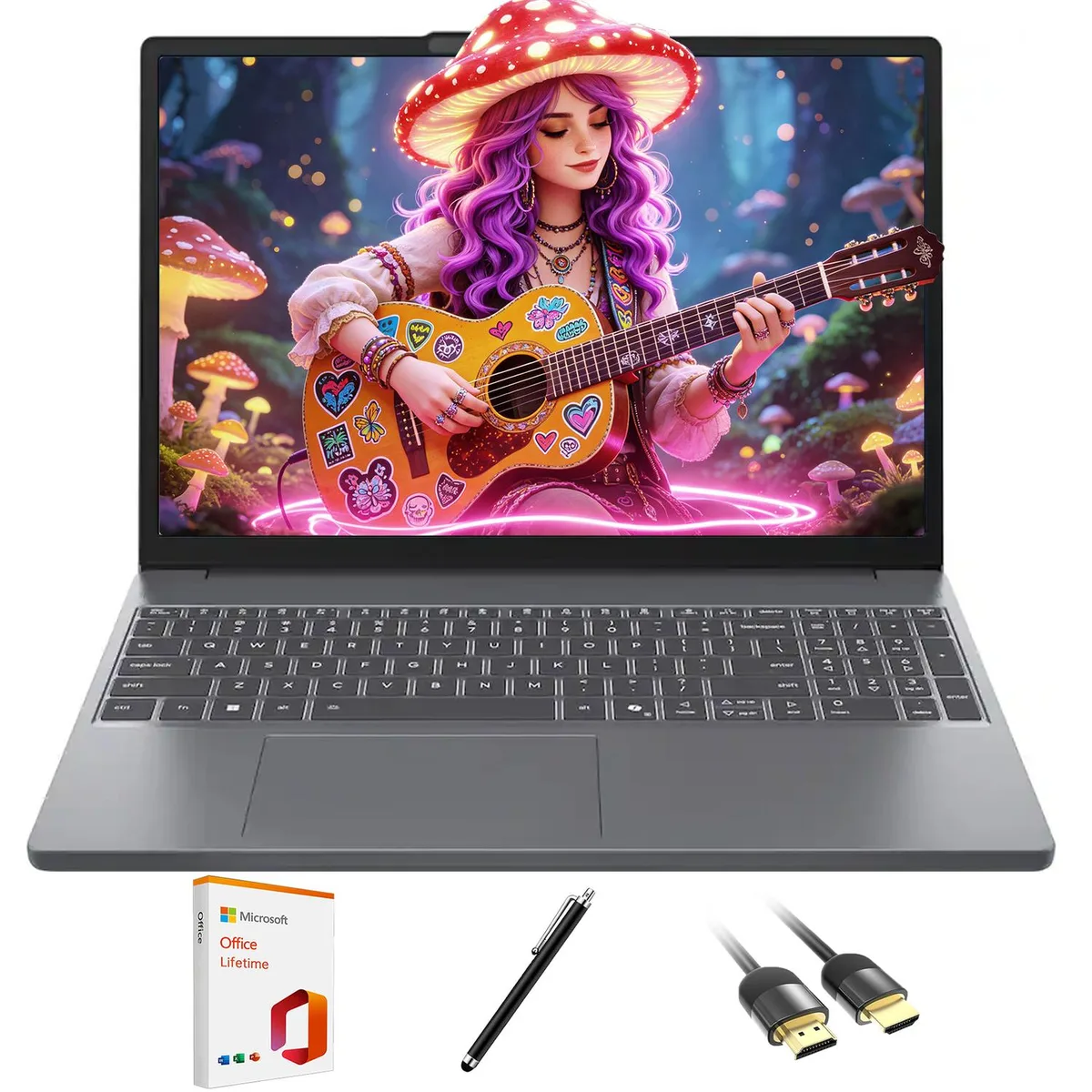 Luna Grey Lenovo IdeaPad Slim 3 laptop with 15.3 inch touchscreen display