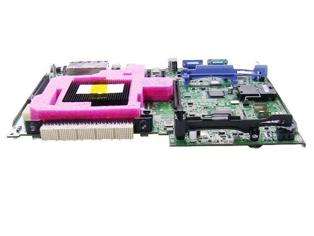 Dell PowerEdge R810 server motherboard, green PCB with silver components, four RJ45 ports, VGA, serial, four USB 2.0