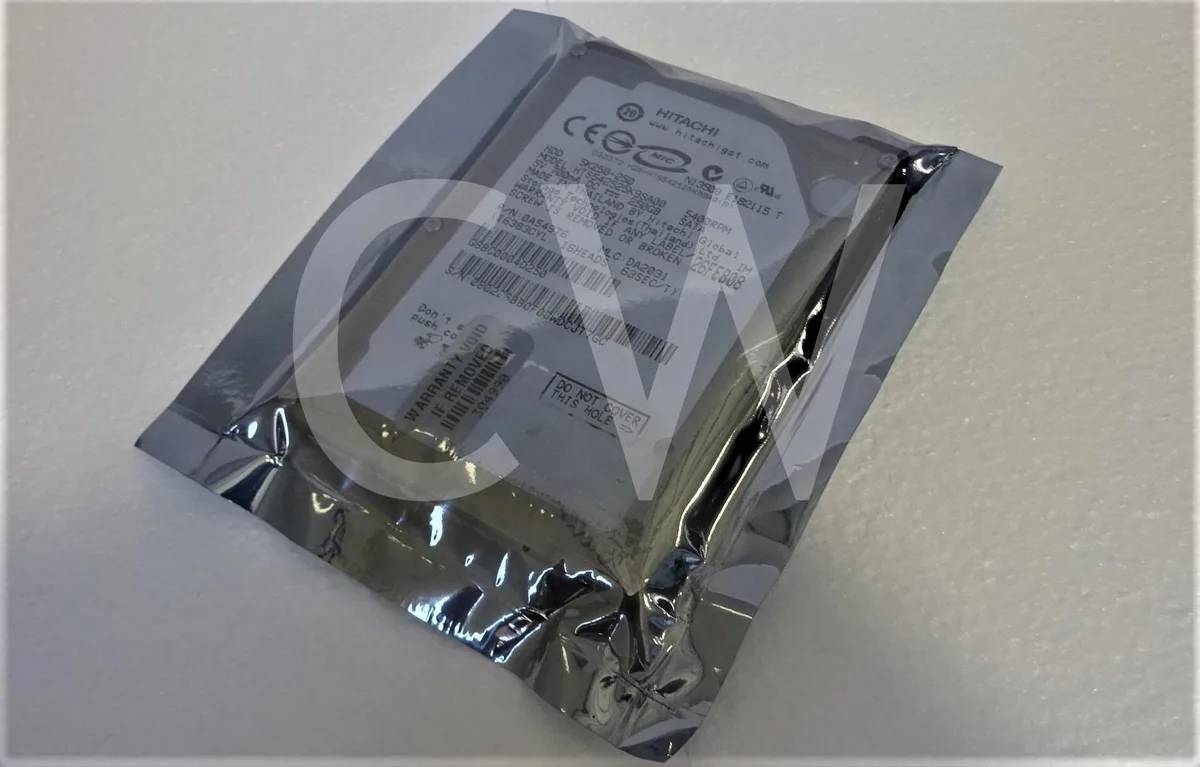 Silver 2.5 inch SATA hard drive with label visible
