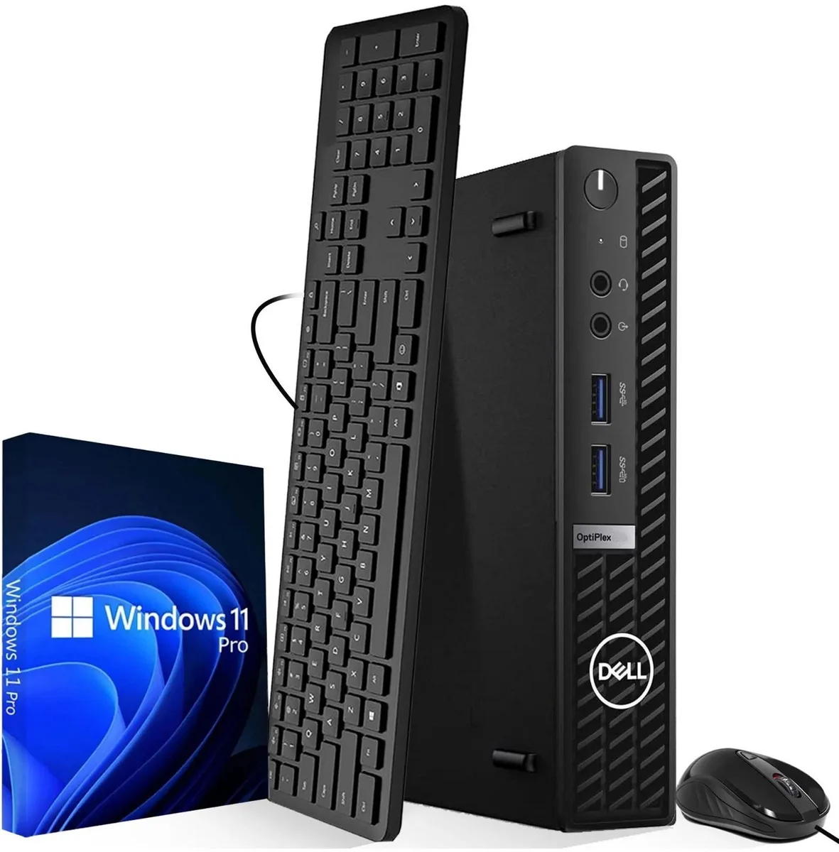Small black Dell OptiPlex 7010 Micro desktop tower