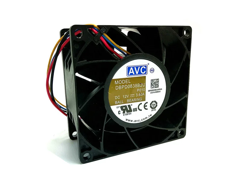 Zyvpee Zyvpee DBPD0838B2U 80x38mm 12V 3.6A 4-wire ball bearing case fan — ภาพสินค้า