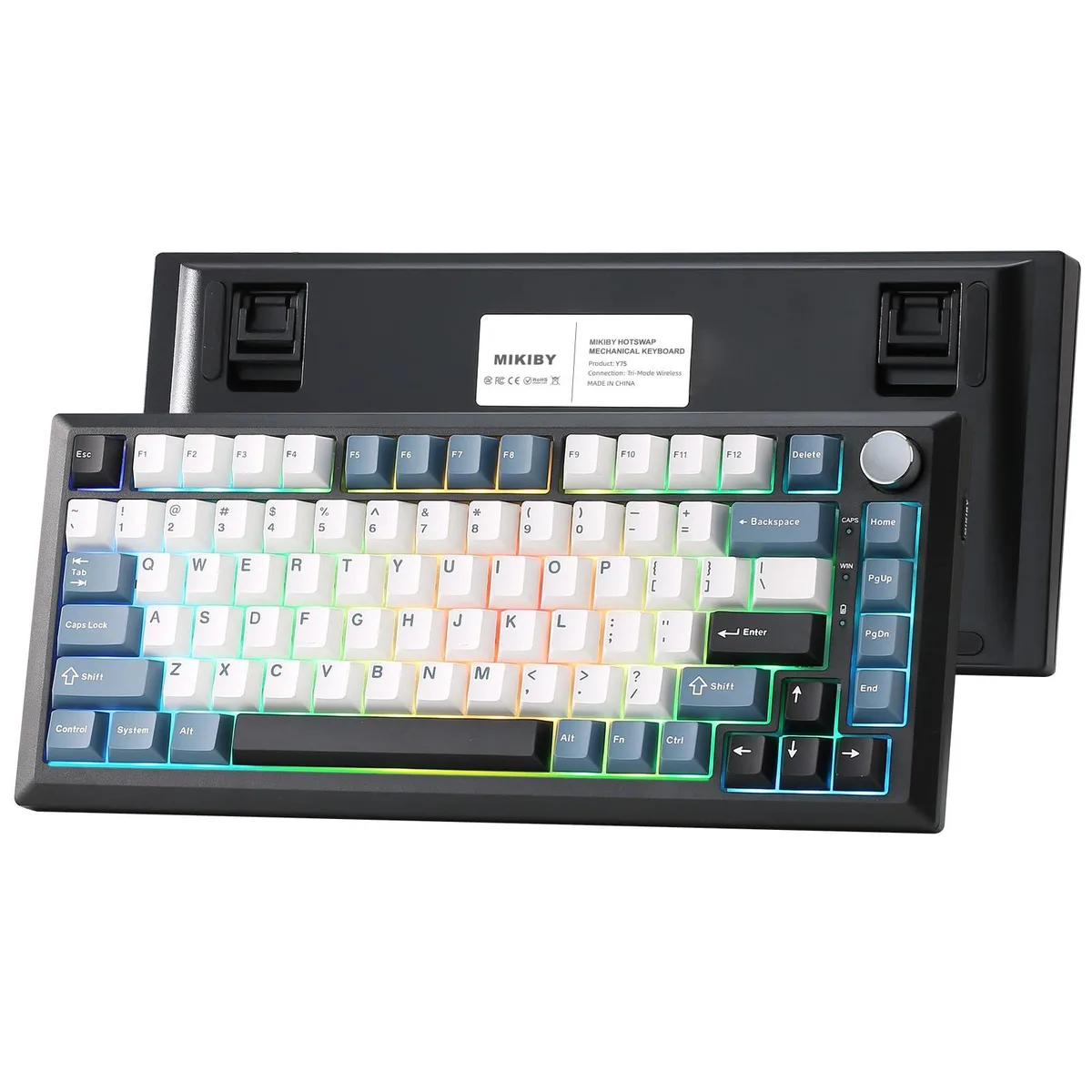 Vszerda Vszerda Y75 75% Wireless Mechanical Keyboard Black & Blue — fotografia produktu