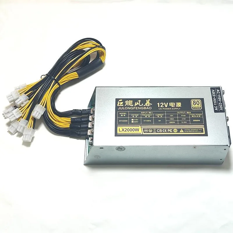 Pstaroth Pstaroth 2000W ATX Power Supply 10x6pin 12V 166A — photo du produit