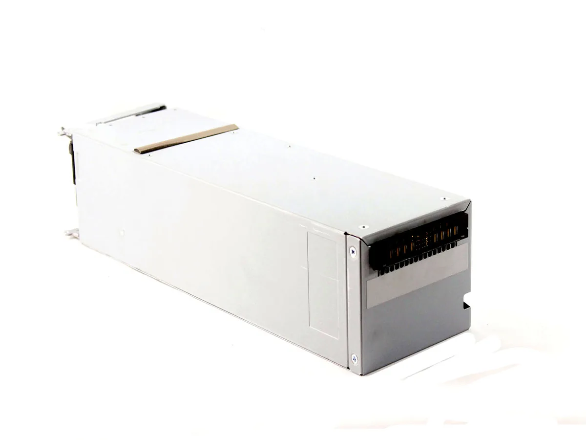 Dell TDPS-580AB 580W power supply unit for Compellent SCV2020, silver metal housing with fan grille and connector panel