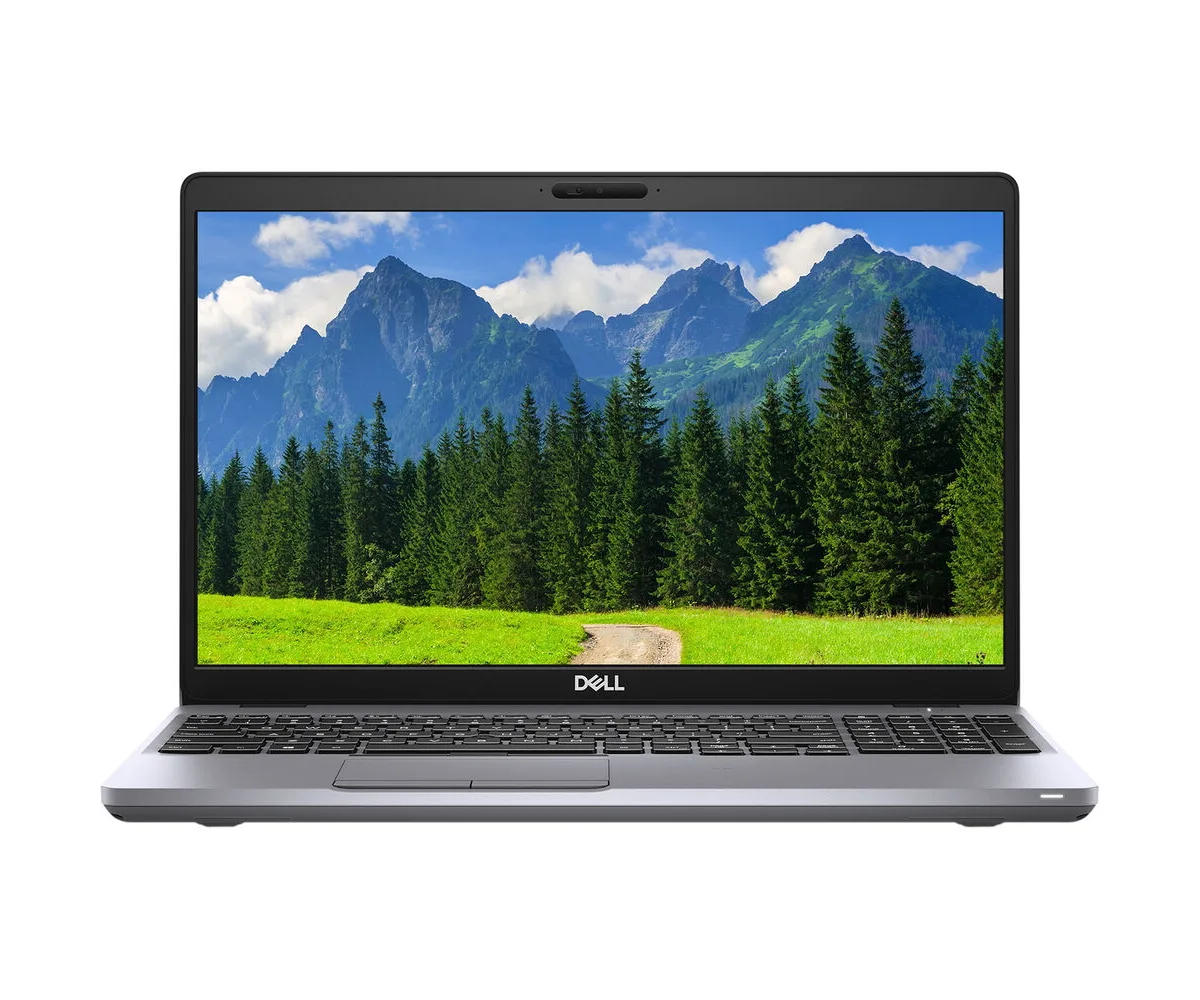 Dark grey Dell Latitude 5511 laptop closed, 15.6 inch non-touch screen, thin and light business style