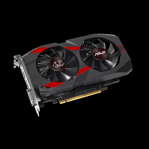 ASUS Cerberus GTX 1050 Ti graphics card with dual fans and metal backplate