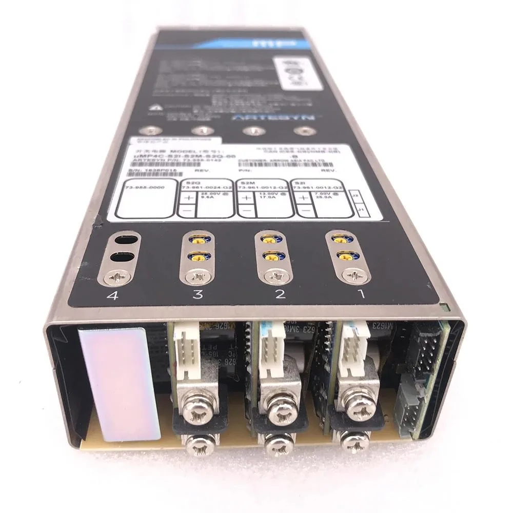 Rectangular ATX power supply unit in metal finish