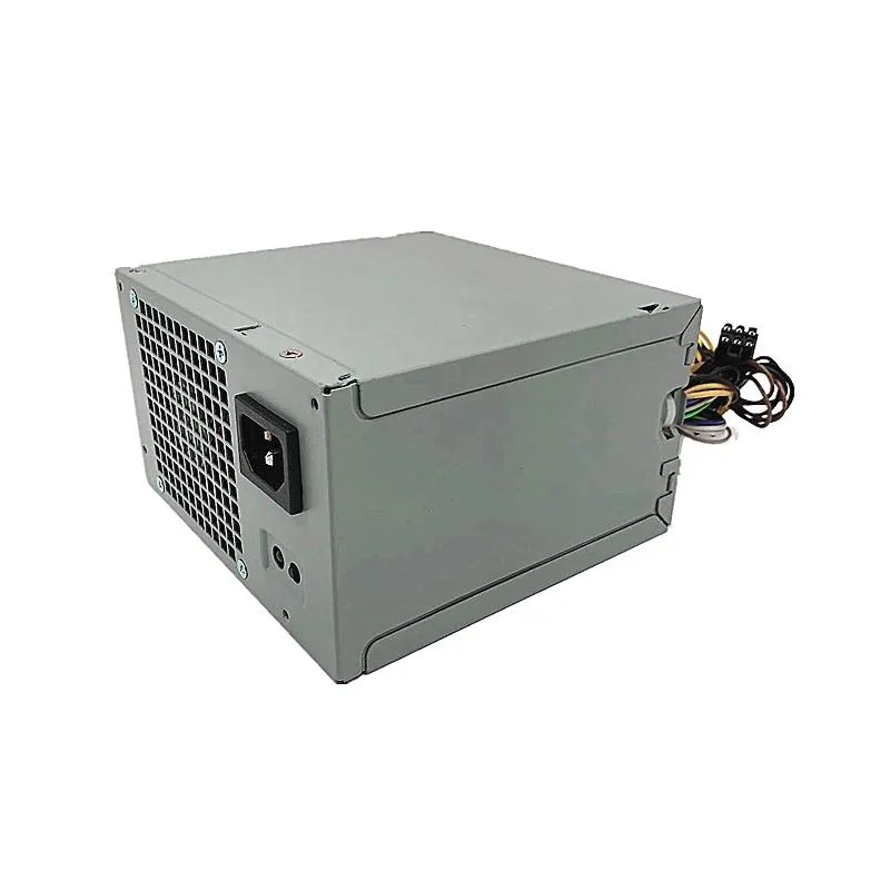 Rectangular ATX power supply unit in matte black finish with cooling fan visible on one side