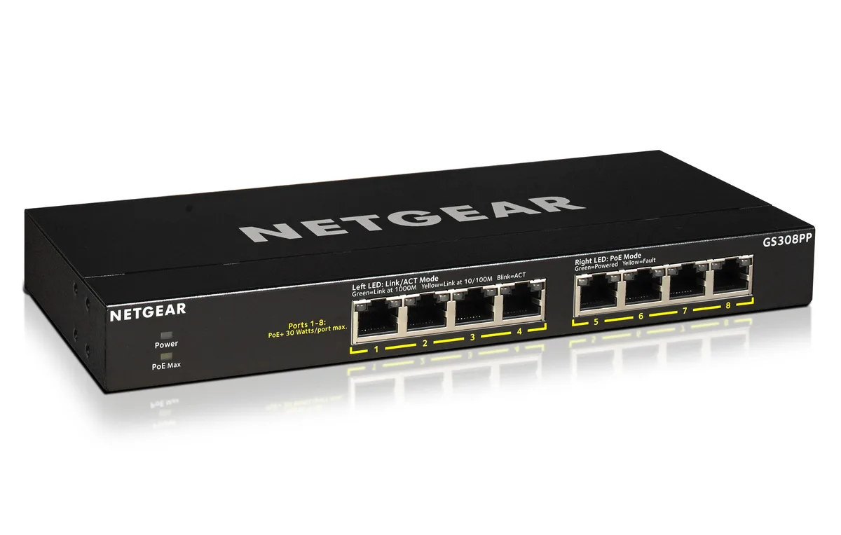 Netgear Inc. Netgear Inc. GS308PP-100NAS 8-port Gigabit PoE+ network switch 83W — foto produk