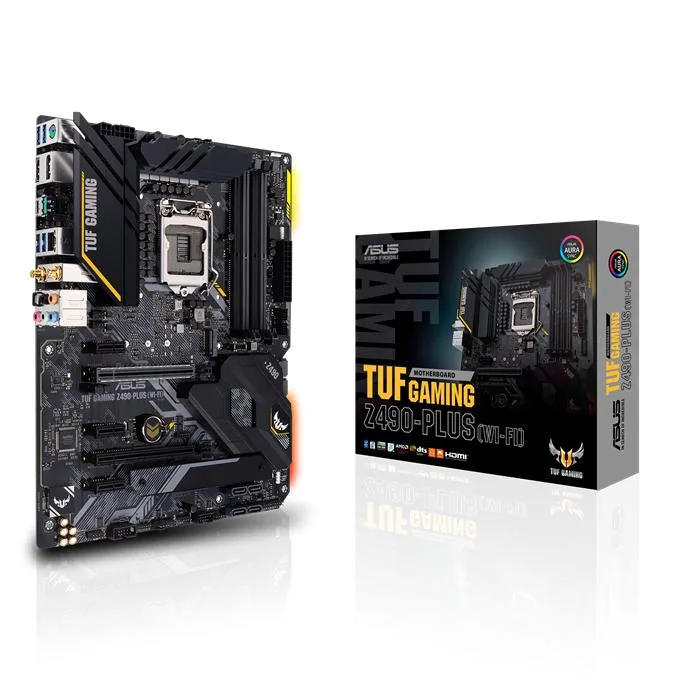 ASUS ASUS TUF GAMING Z490-PLUS (WI-FI) LGA1200 Z490 DDR4 ATX Intel motherboard — product photo