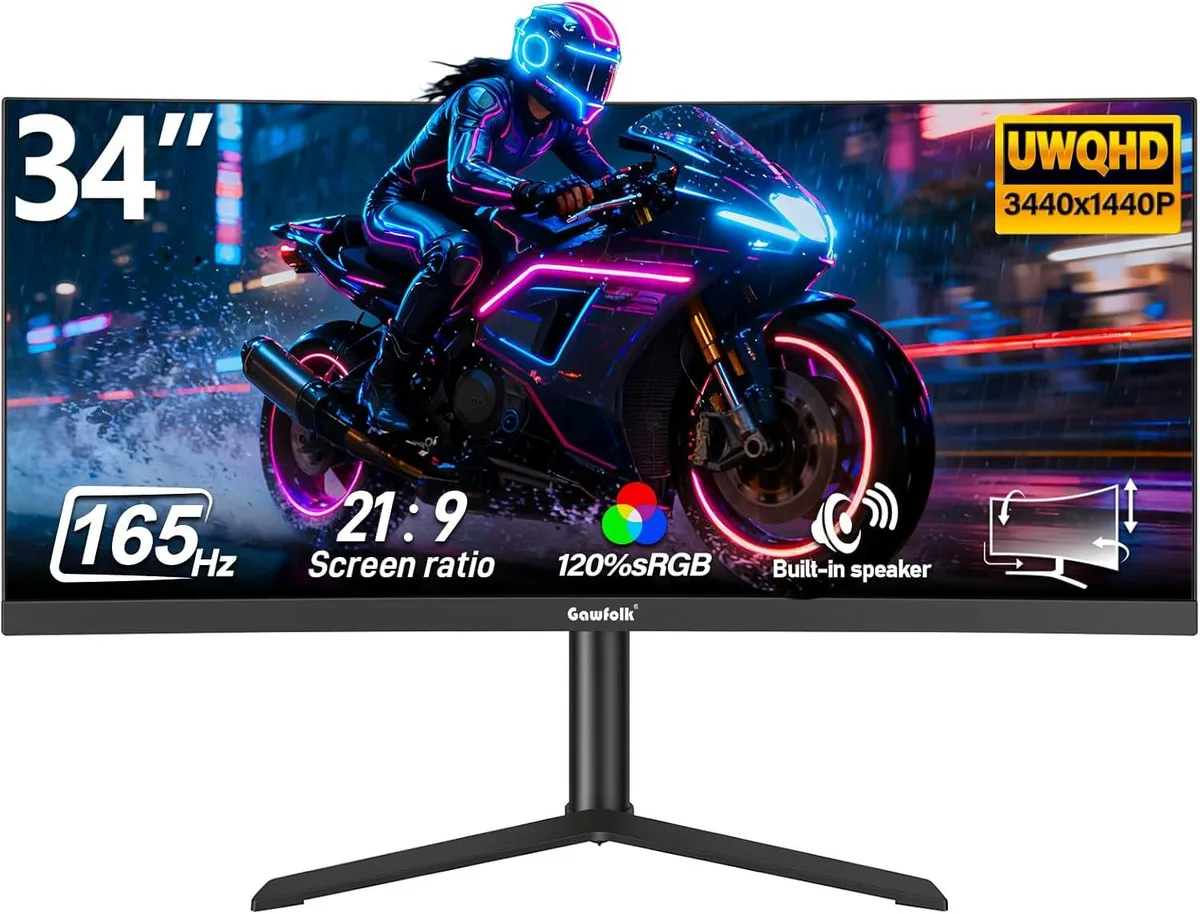 Gawfolk Gawfolk 34" 3440x1440 165Hz VA 3800R gaming monitor — product photo
