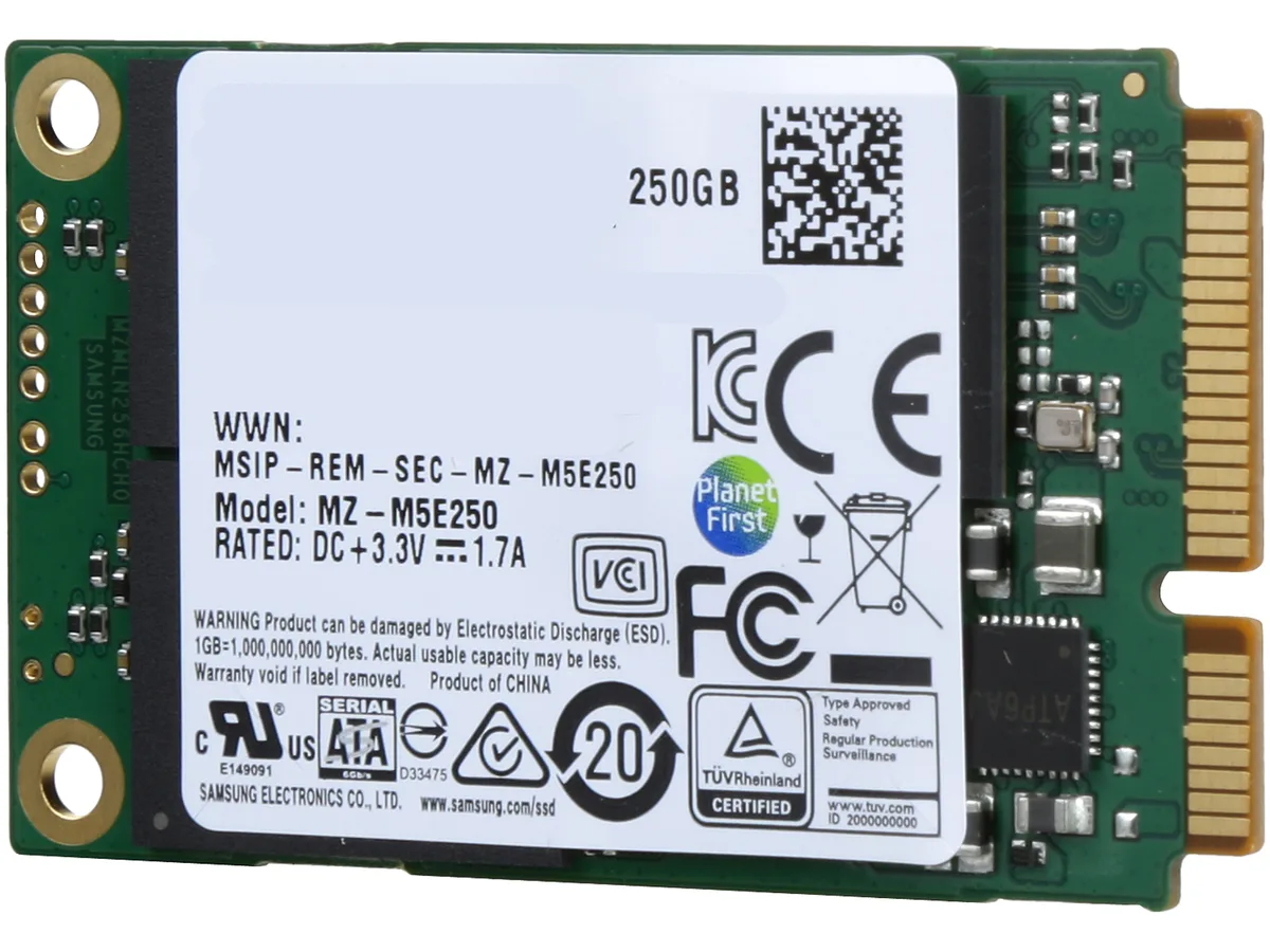 SAMSUNG SAMSUNG 850 EVO mSATA 250GB internal SSD MZ-M5E250BW — toote foto