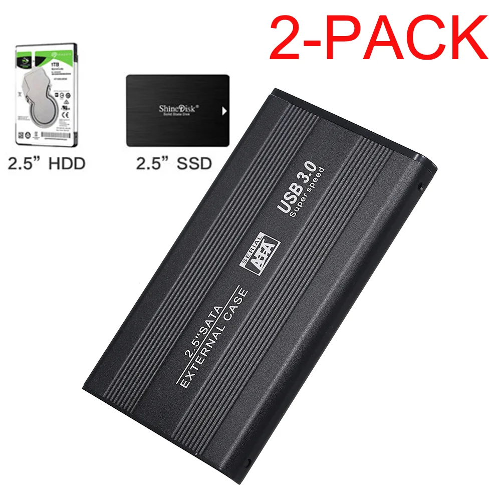 LUOM LUOM U25B30 2.5" USB 3.0 SATA Enclosure 2-Pack Black — 제품 사진