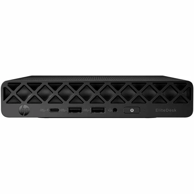 Compact black mini desktop PC, small square form factor