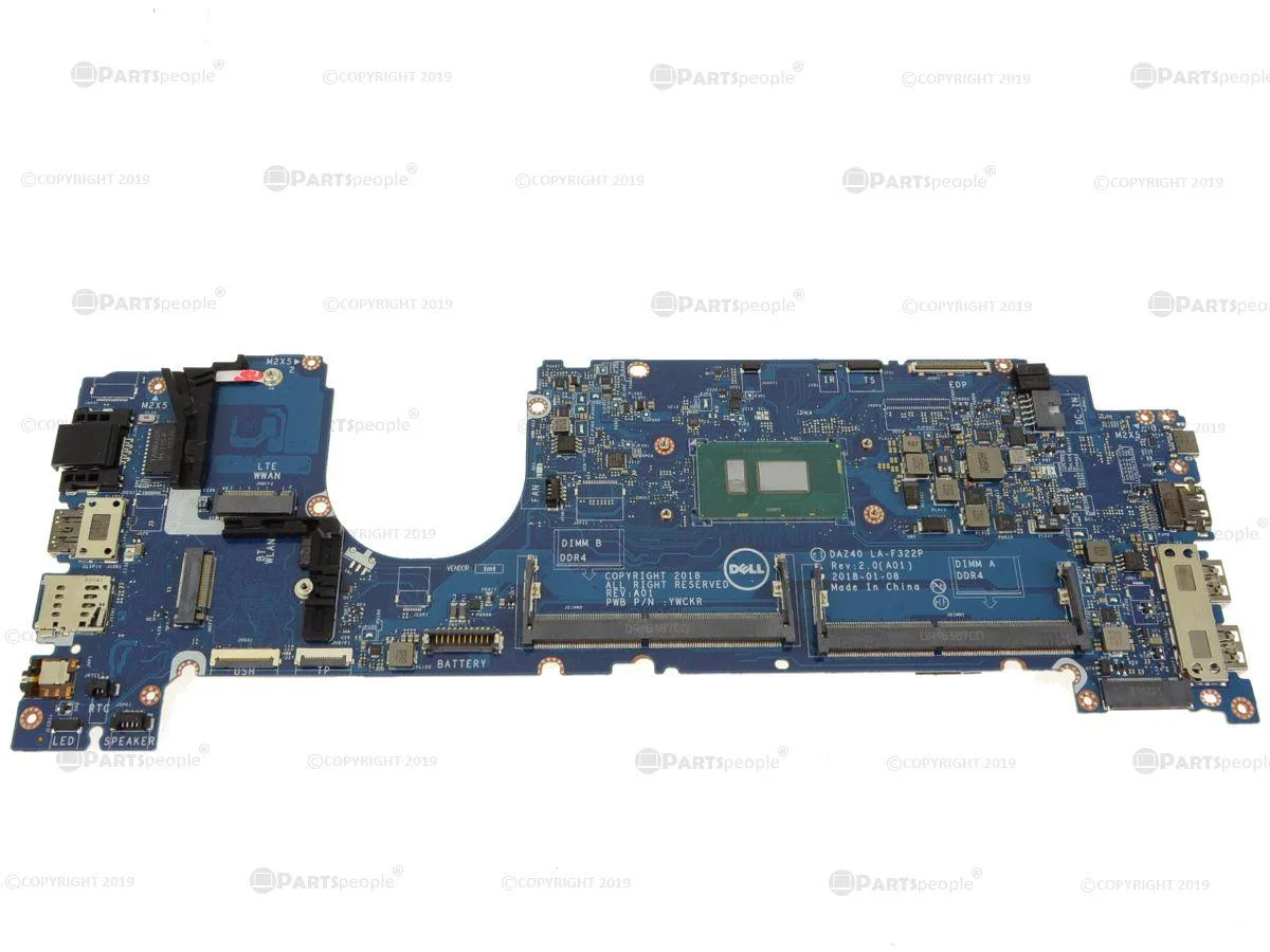 Dell Latitude 7490 motherboard with i5-8350U processor at 1.7GHz