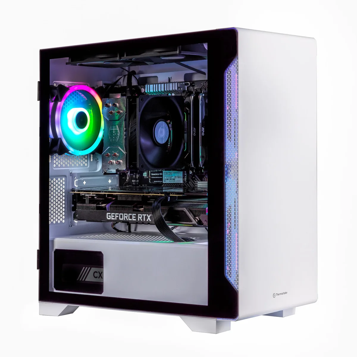 Velztorm Velztorm Nix gaming PC Ryzen 5 5600X RTX 5070 Ti 32GB DDR4 2TB PCIe SSD 750W Snow White — product photo
