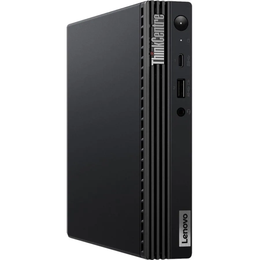 Tiny black Lenovo ThinkCentre M70q Gen 3 desktop