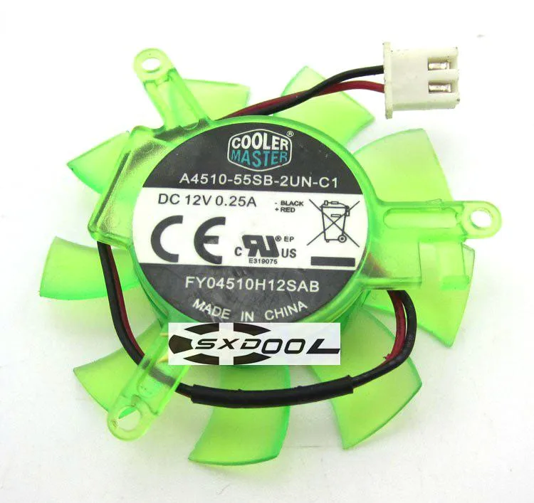 SXDOOL SXDOOL A4510-55SB-2UN-C1 45mm 39mm 12V 0.25A 2-wire vga cooling — 商品照片