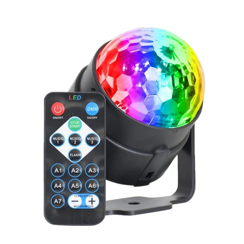 Mobile Power LED Stage Disco Light SZXJY Black 4.2 in x 4.4 in x 3.8 in — termékfotó