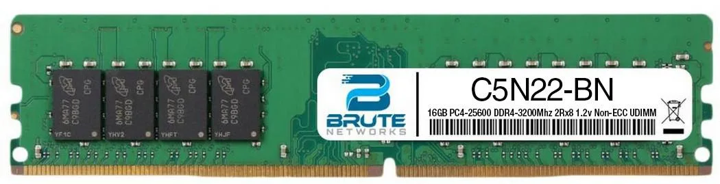 Green 288-pin DDR4 UDIMM module with black chips and silver label