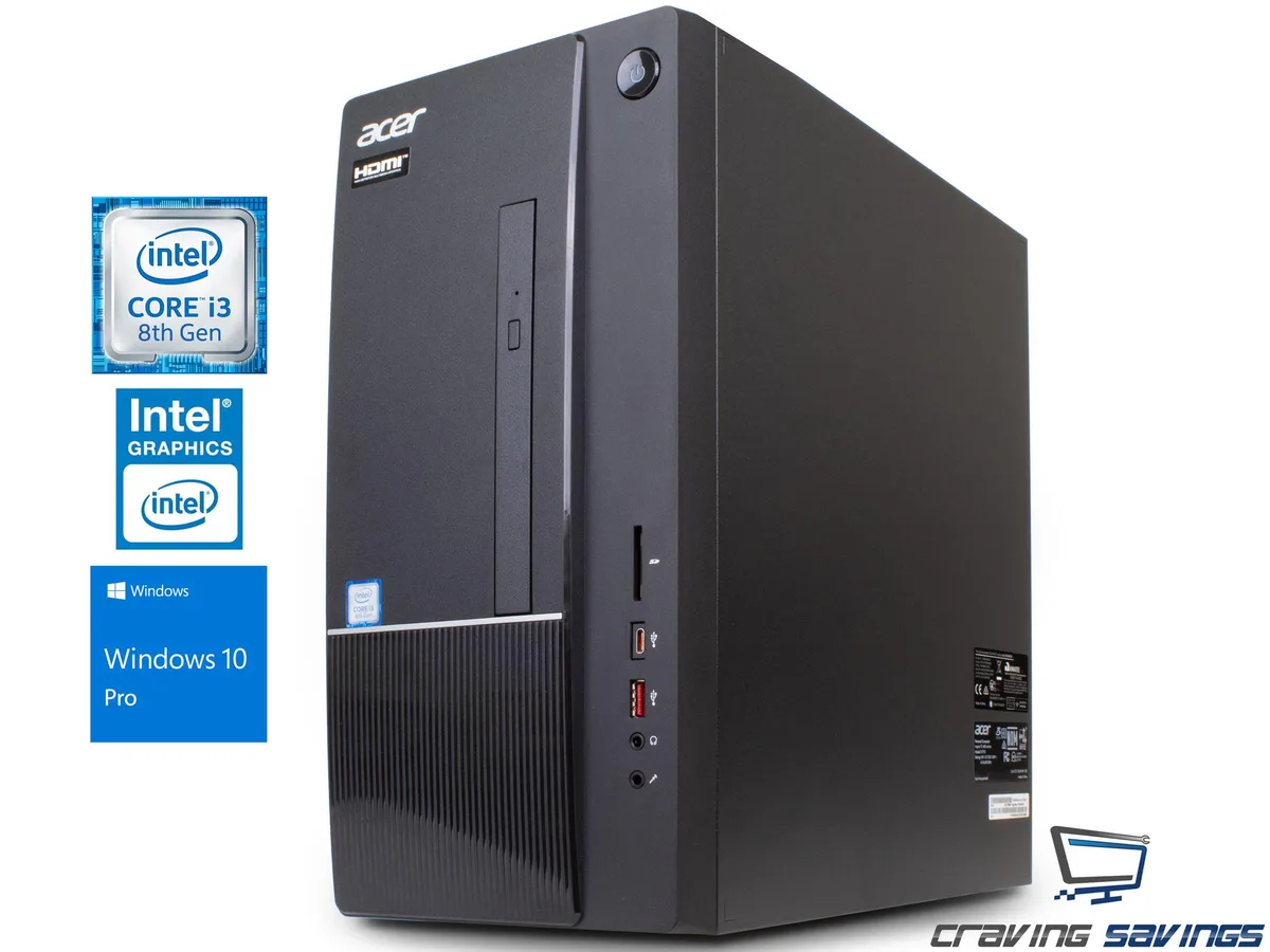 Black Acer Aspire TC tower desktop with DVD writer slot