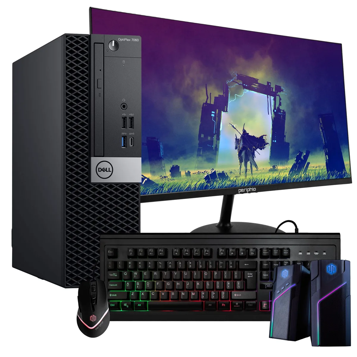 DELL DELL OptiPlex 7060 i5-8500 3.2GHz 16GB DDR4 500GB SSD Win 11 Pro 24" monitor RGB peripherals — photo du produit