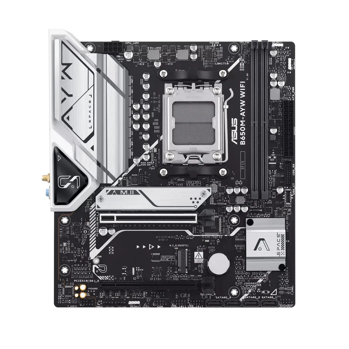 ASUS ASUS B650M-AYW WIFI & Ryzen 7 9800X3D combo AMD motherboard — product photo