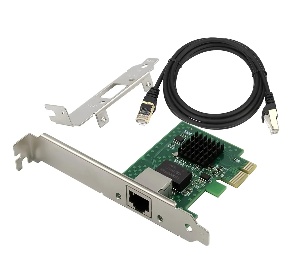 C&amp;N C&amp;N 2.5GBase-T PCIe 3.1 Network Adapter Intel I225-V Cat8 Cable Low Profile Bracket — ภาพสินค้า