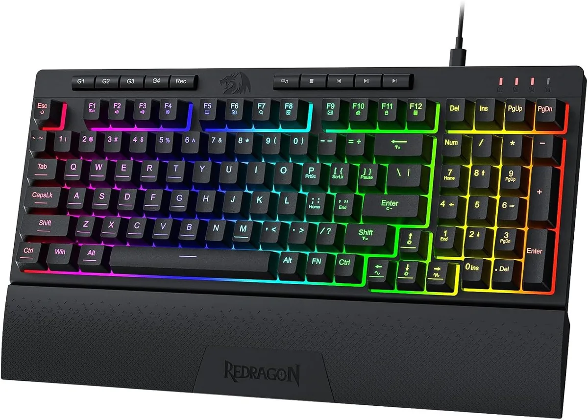 Redragon K515 Shiva 98-key wired RGB membrane keyboard with detachable magnetic wrist rest