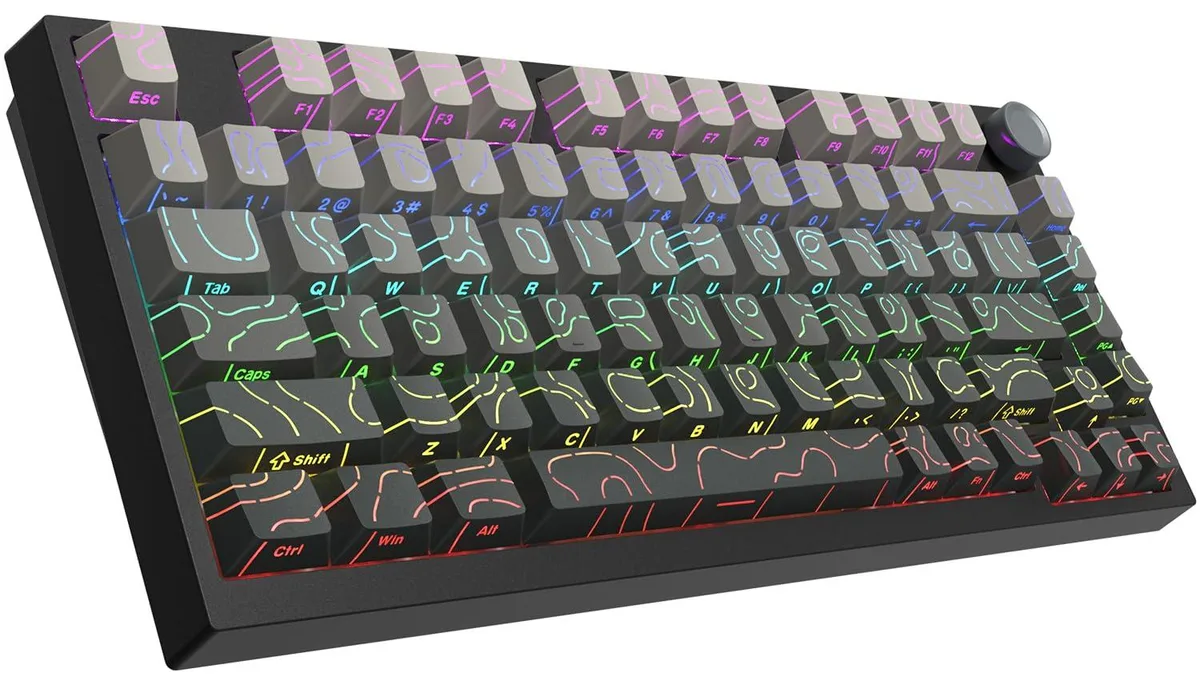 costom costom WK75 75% Wireless Gaming Keyboard Topographic — product photo