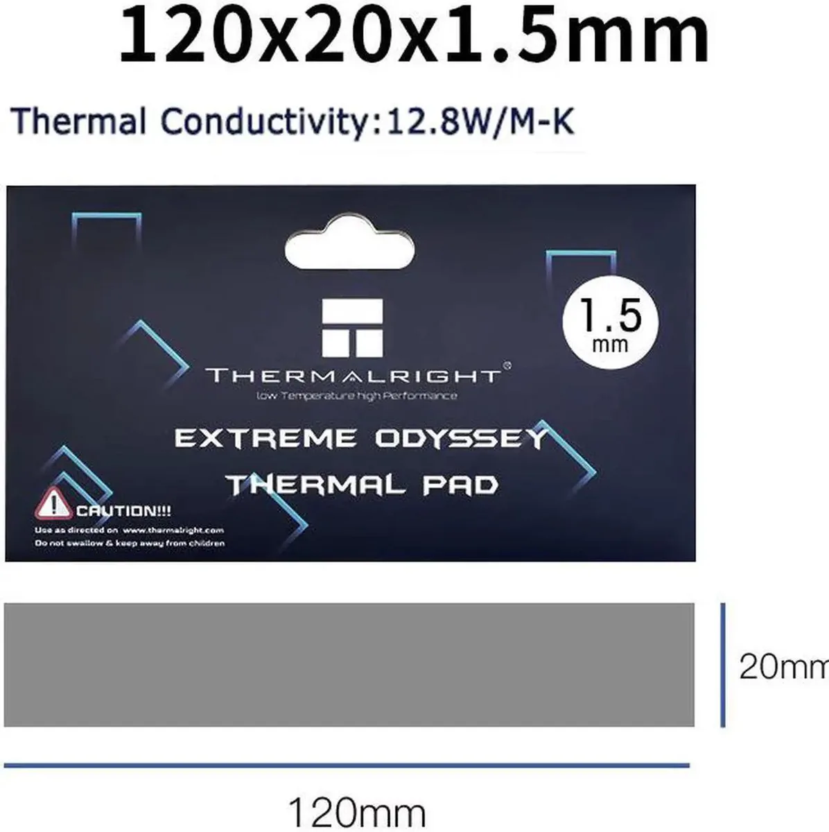 Lirealar Lirealar 120x20mm thermal paste 12.8 W/mK 1.5mm 15g — صورة المنتج