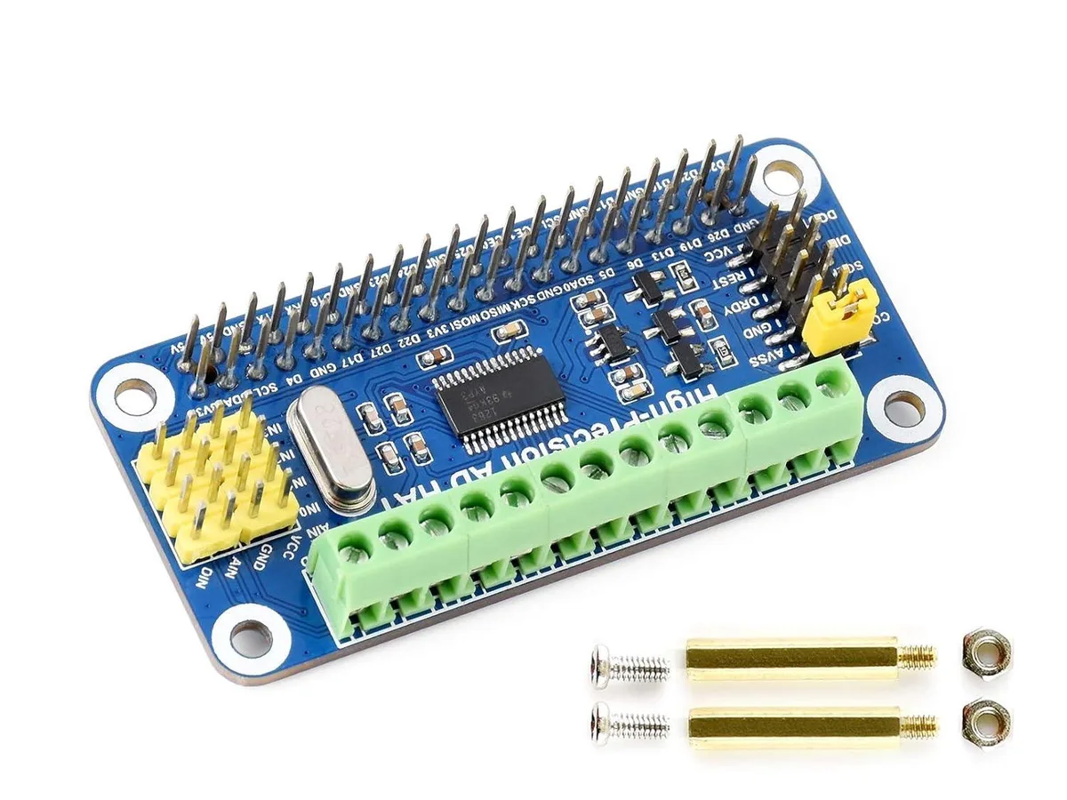 LORDWORLD LORDWORLD ADS1263 10-Ch 32-Bit ADC HAT for Raspberry Pi GPIO Development Board — produkto nuotrauka