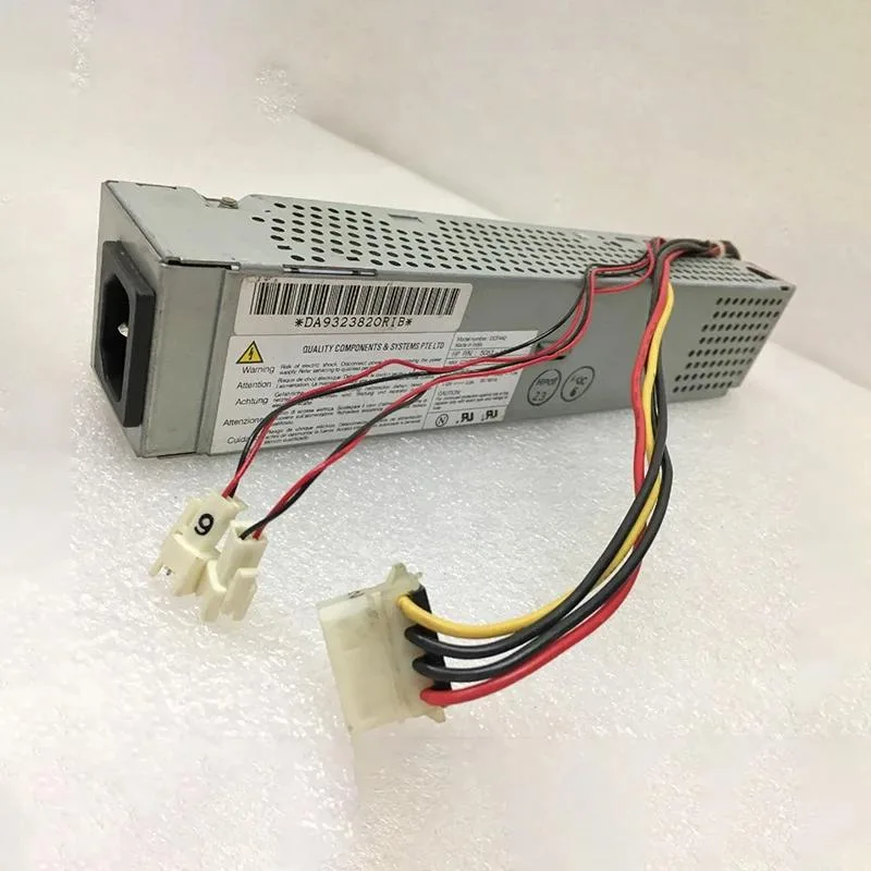 Rectangular black ATX power supply unit with label showing model DCF442