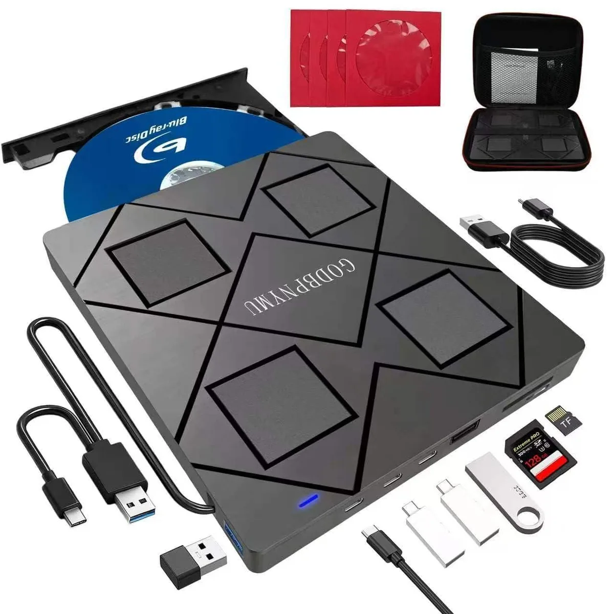  GODBPNYMU bt638 8-in-1 External Blu-ray Drive USB 3.0 — product photo