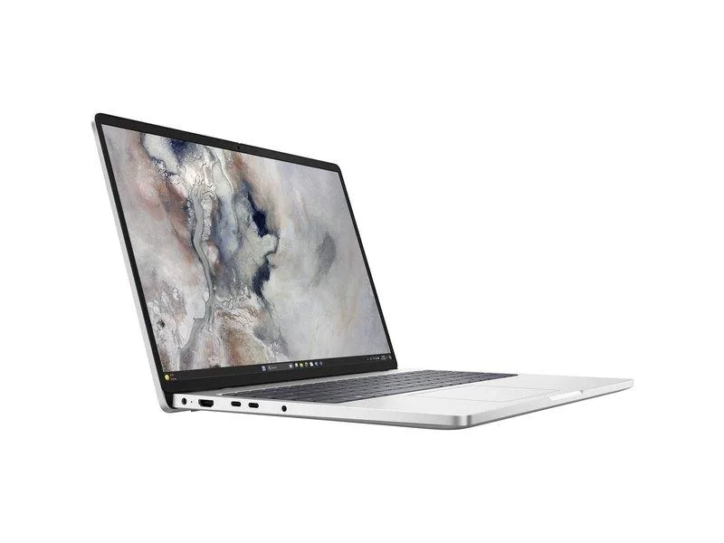 Silver 16-inch laptop, anti-glare IPS screen, non-touch, webcam visible