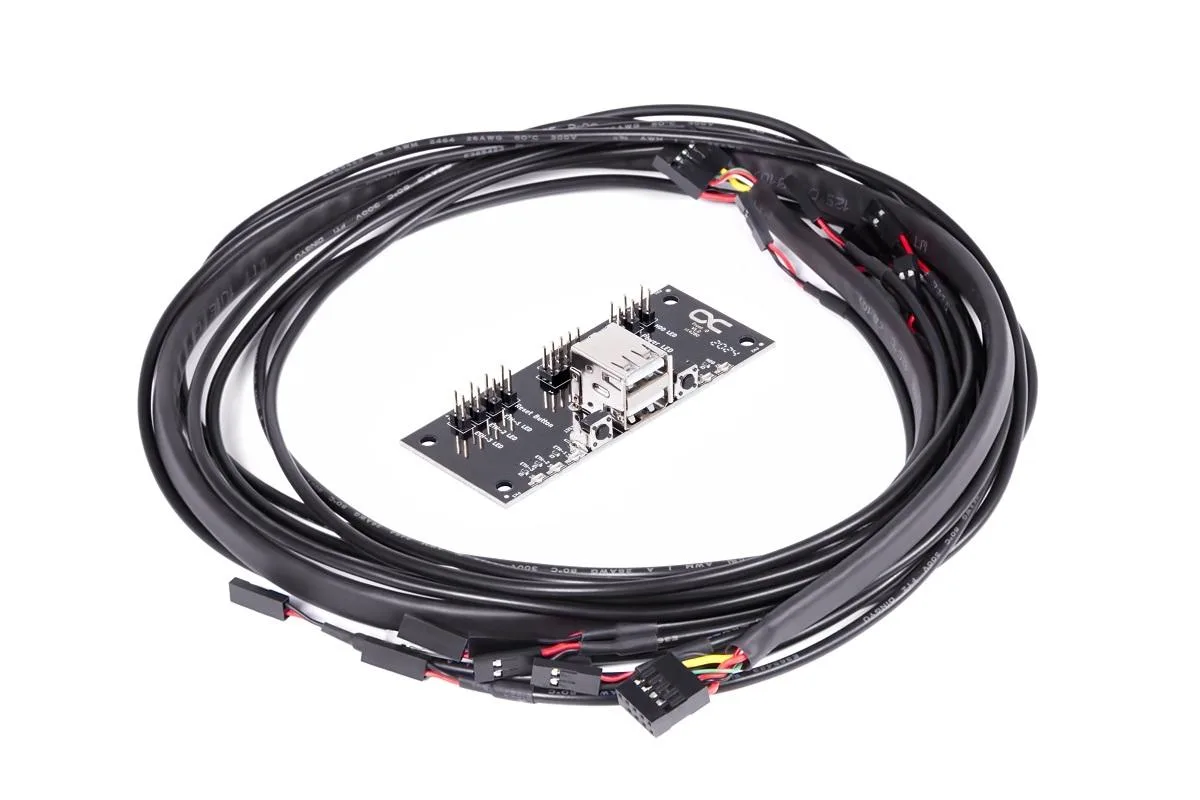 Alphacool 120mm ARGB fan with front I/O panel and USB 2.0 cable kit