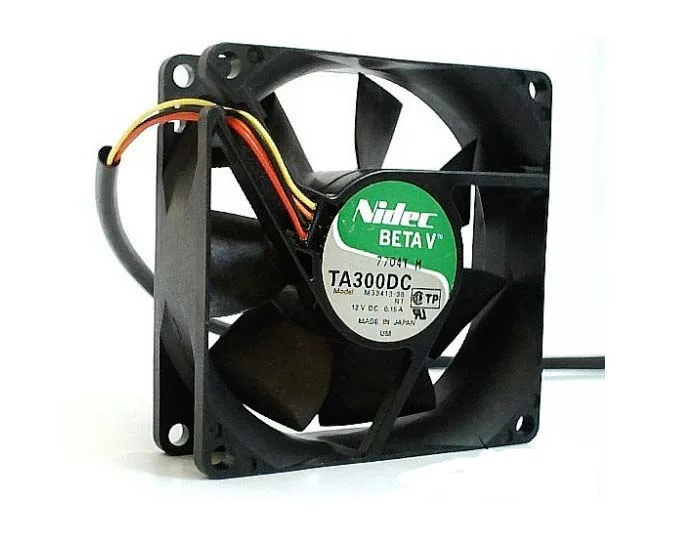 Black square 80mm cooling fan with four wires
