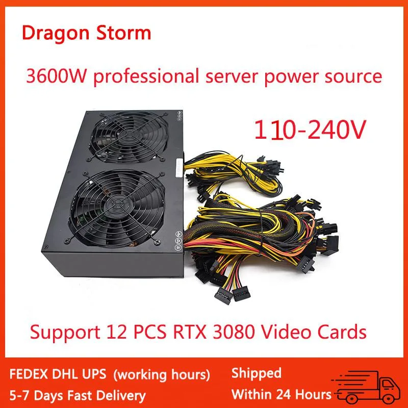 Baibo Baibo 3600W ATX 12V 2.31 12 GPU 80 PLUS Bronze power supply — product photo