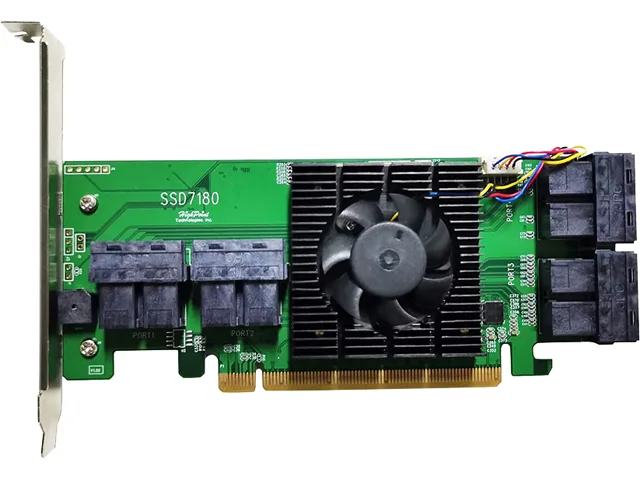 HighPoint Technologies, Inc. HighPoint Technologies, Inc. SSD7180 RAID controller PCIe 3.0 x16 8x U.2 NVMe — fotografia produktu