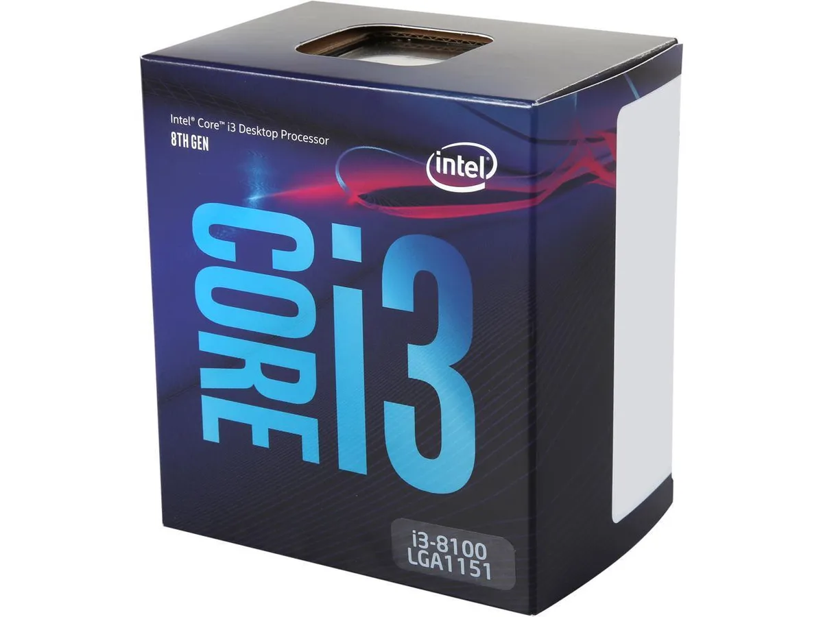 Intel Intel Core i3-8100 desktop processor 3.6 GHz LGA 1151 65W — photo du produit