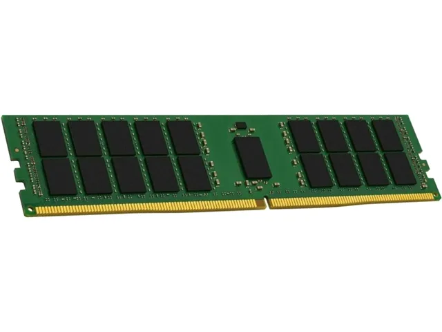 Green 288-pin DDR4 stick with black chips, no heat spreader