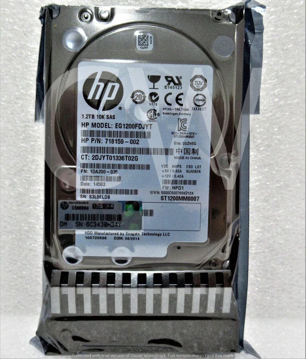 Small silver 2.5 inch SAS hard drive with black smart carrier caddy attached