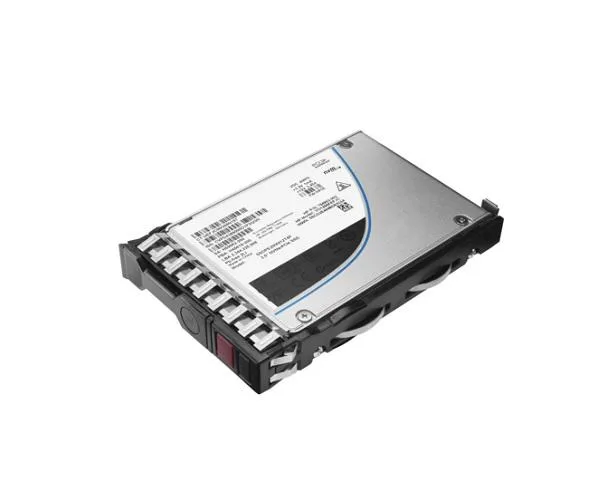 Silver 2.5 inch HP SSD with SAS connector and label showing 800GB 12Gb/s