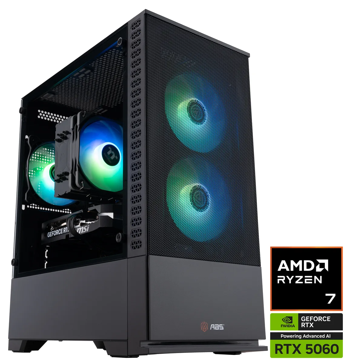 ABS Cyclone Ruby mATX desktop in obsidian black finish