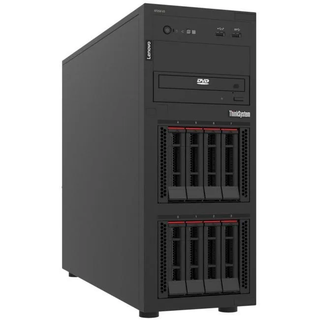 Lenovo ThinkSystem ST250 V3 tower server in dark finish